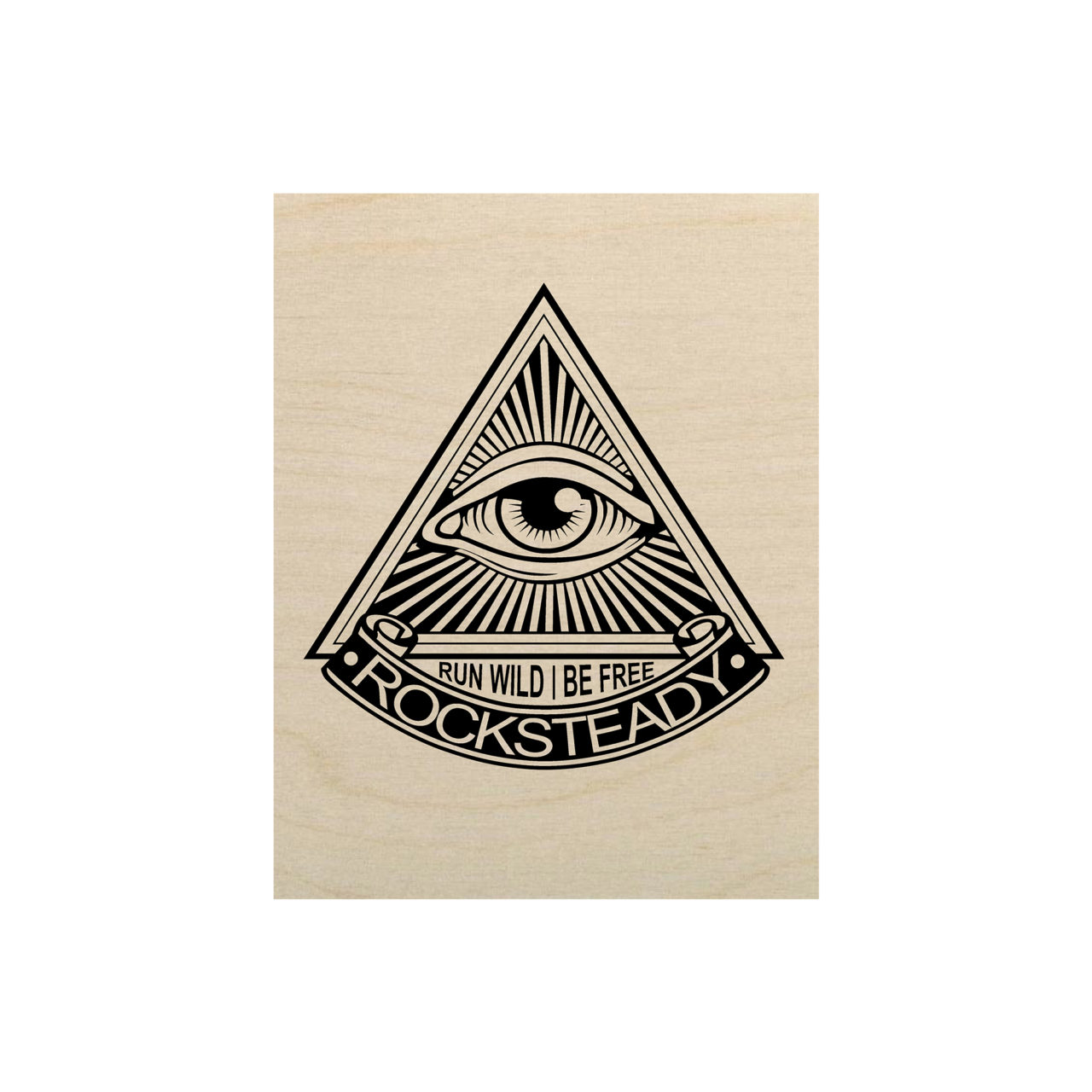 Rocksteady Running - Rocksteady Wood Print All Seeing Eye Logo